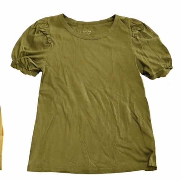 a new day Tops - A New Day Olive Green Puff Sleeve T-Shirt M